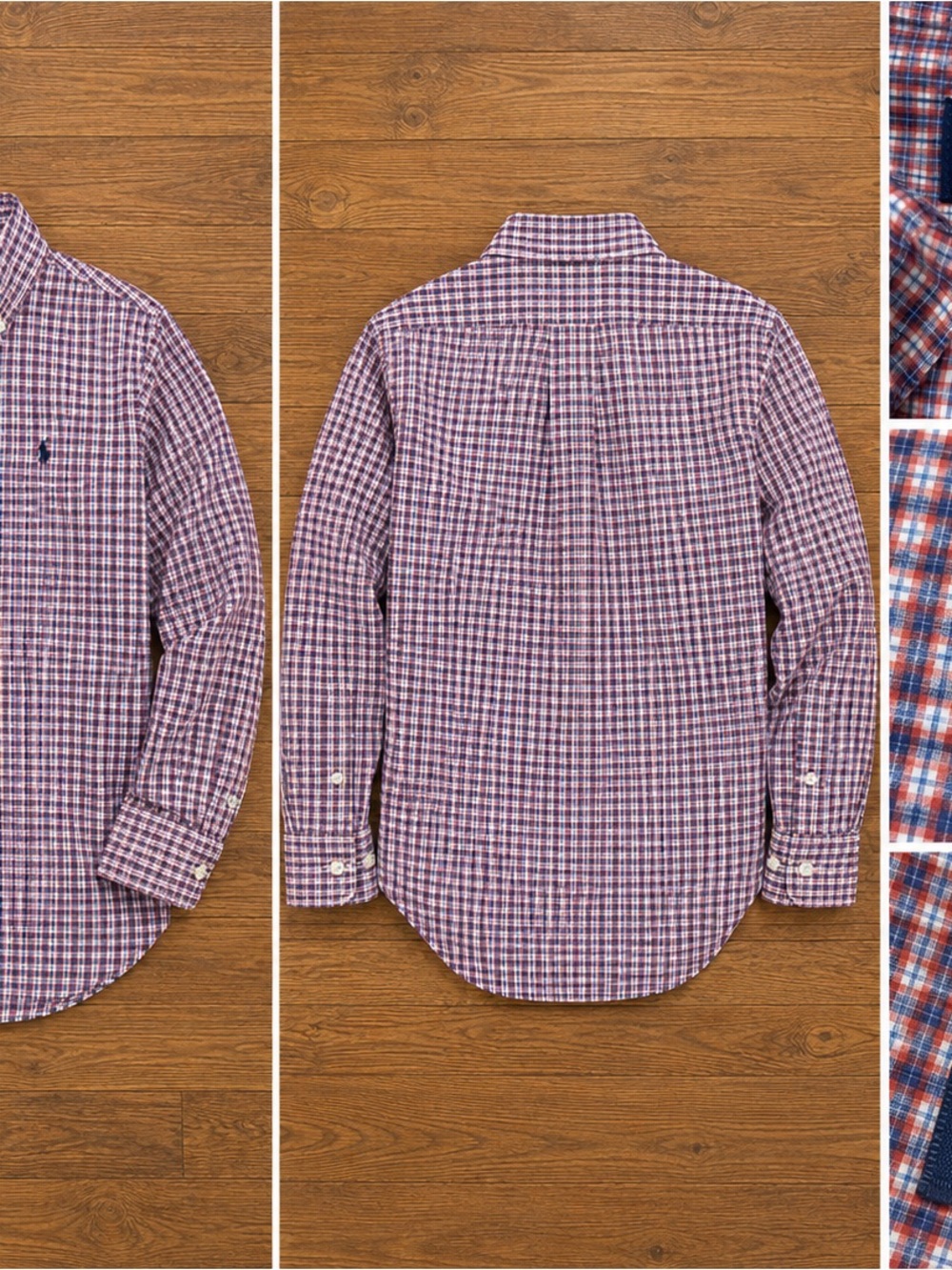 Ralph Lauren Boys Purple & White Plaid Button-Down Shirt